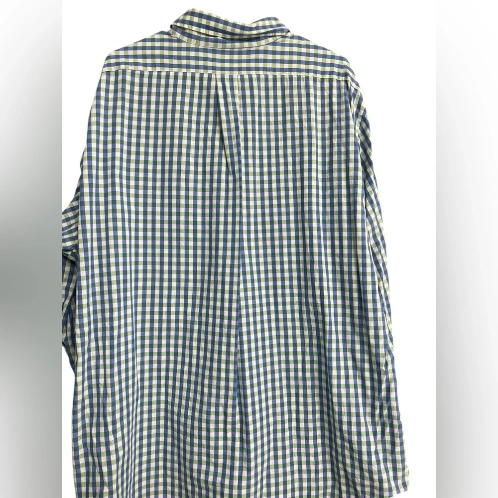 Banana Republic Men's Blue white and Green Gingham‎ Shirt Size Medium